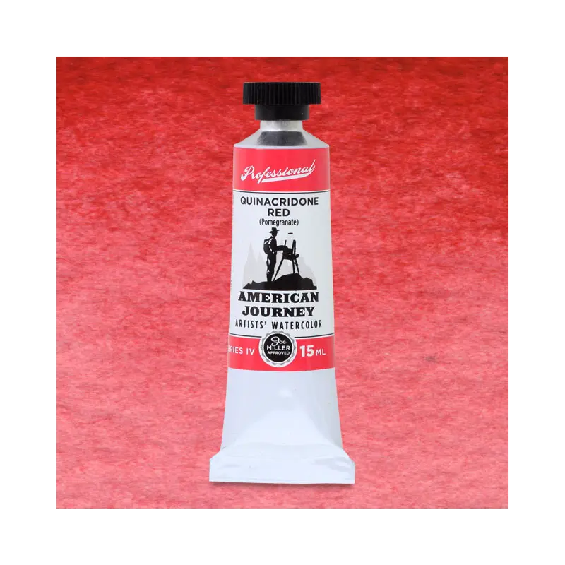 American Journey Artists' Watercolor - Quinacridone Red, 15 ml, (PV19)