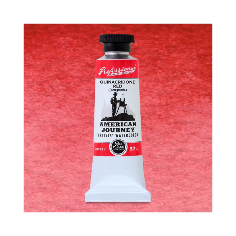 American Journey Artists' Watercolor - Quinacridone Red, 37 ml, (PV19)