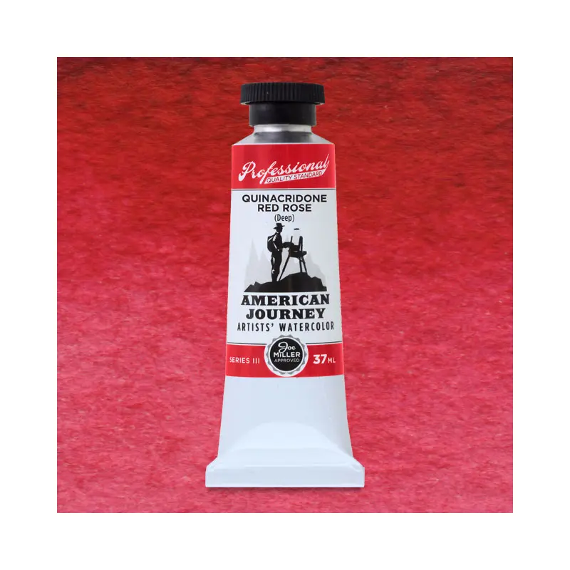 American Journey Artists' Watercolor - Quinacridone Red Rose Deep, 37 ml, (PV19)