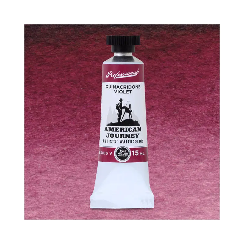American Journey Artists' Watercolor - Quinacridone Violet, 15 ml, (PV19)