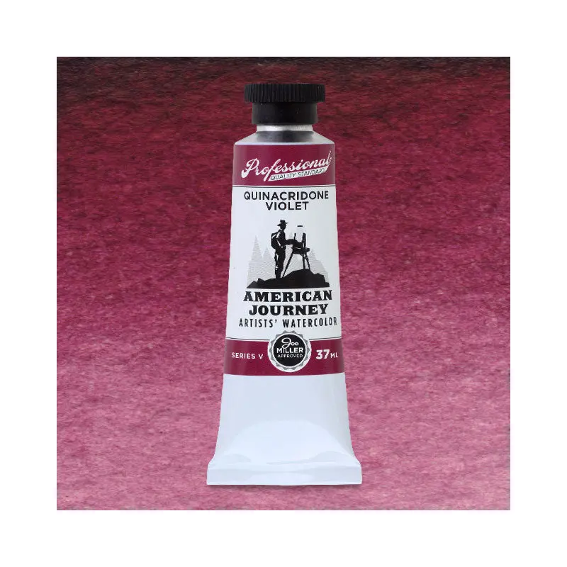 American Journey Artists' Watercolor - Quinacridone Violet, 37 ml, (PV19)