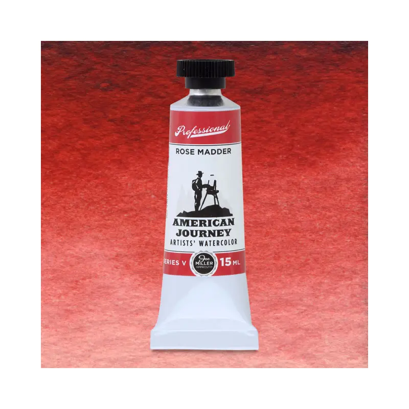 American Journey Artists' Watercolor - Rose Madder Quinacridone, 15 ml, (PR88/PV19)