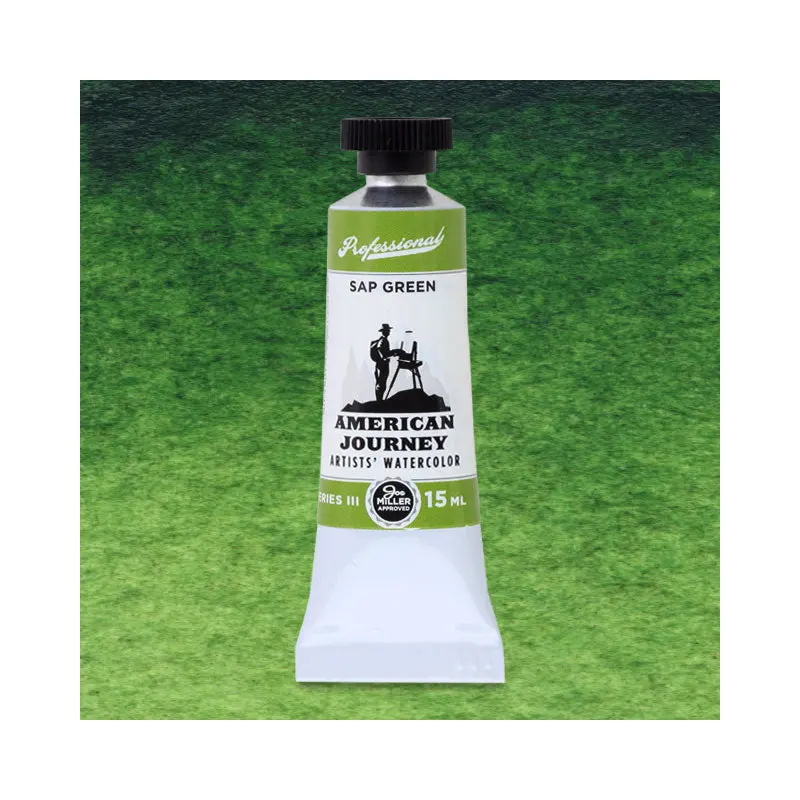 American Journey Artists' Watercolor - Sap Green, 15 ml, (PG7/PY42)