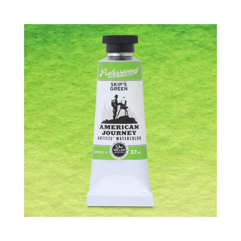 American Journey Artists' Watercolor - Skip's Green, 37 ml, (PG7/PY3)