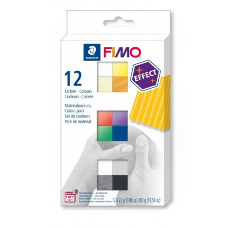 12-Pack FIMO Effect Polymer Clay - Assorted Colours