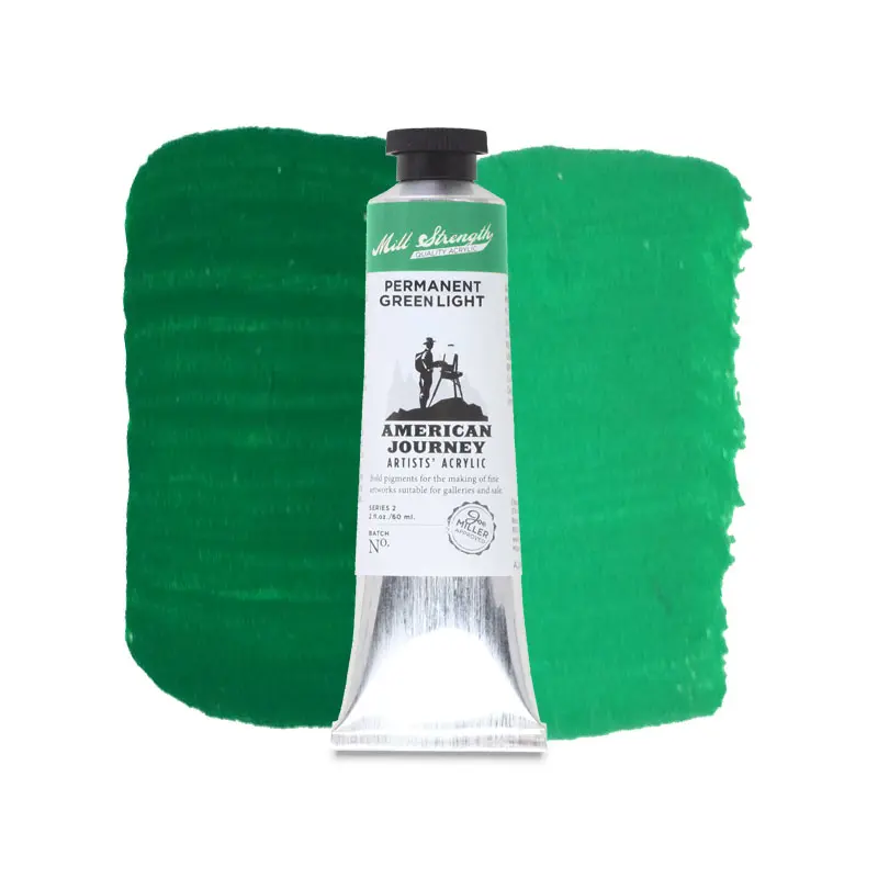 American Journey Artists' Acrylic - Permanent Green Light, 60 ml, (PG7/PY3/PW6)