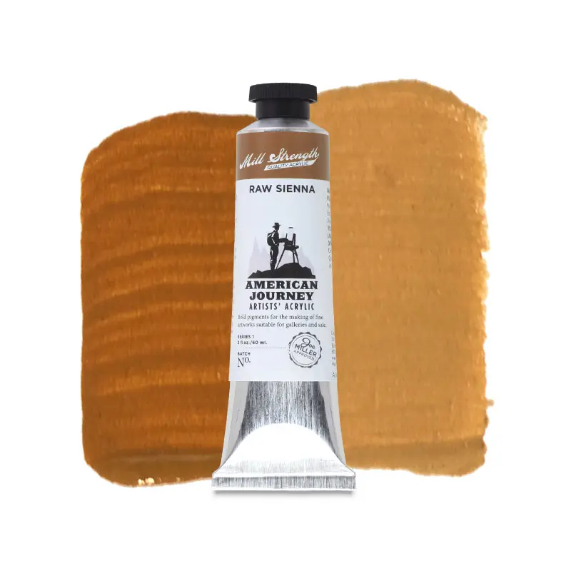 American Journey Artists' Acrylic - Raw Sienna, 60 ml, (PBr7)