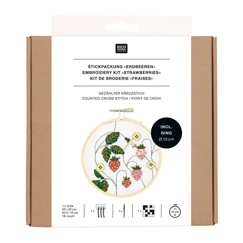 X-Stitch Embroidery Kit - Strawberries