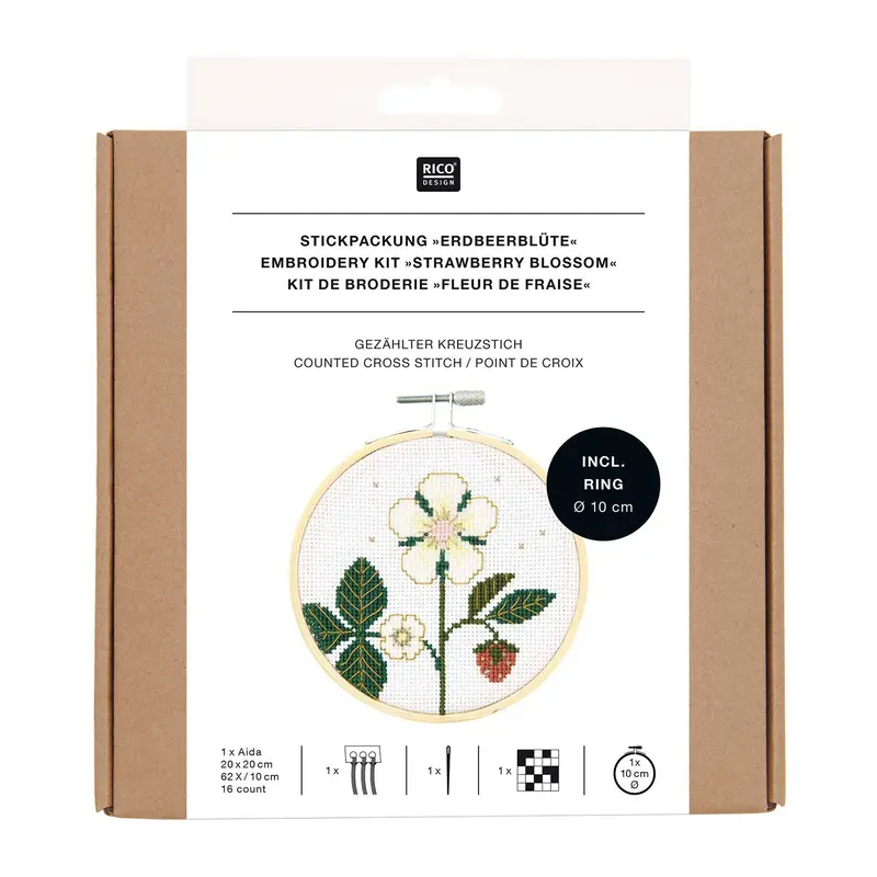 X-Stitch Embroidery Kit - Strawberry Blossom