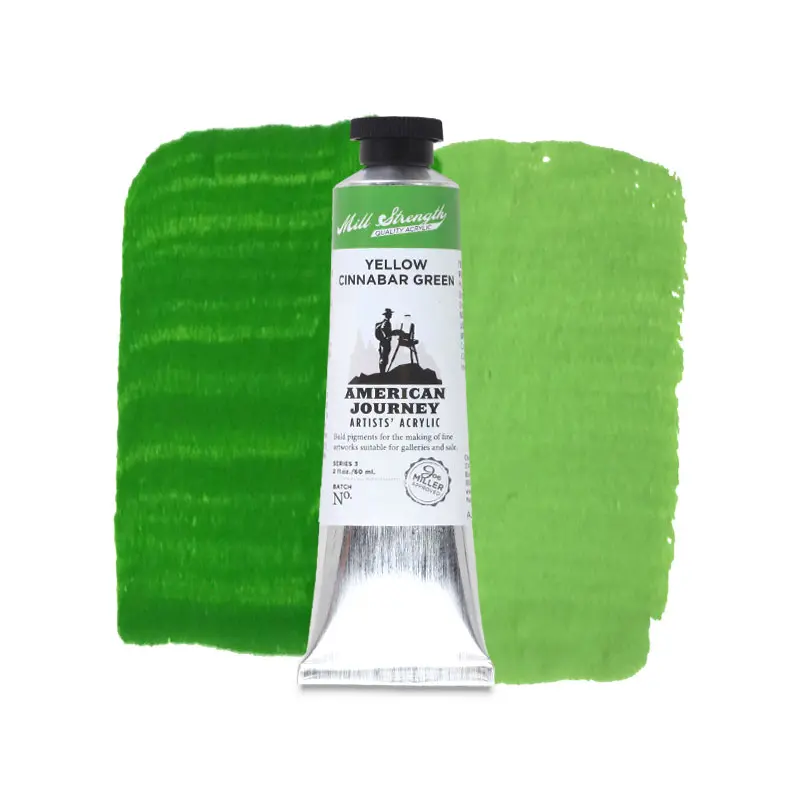 American Journey Artists' Acrylic - Yellow Cinnabar Green, 60 ml, (PY154/PG36)