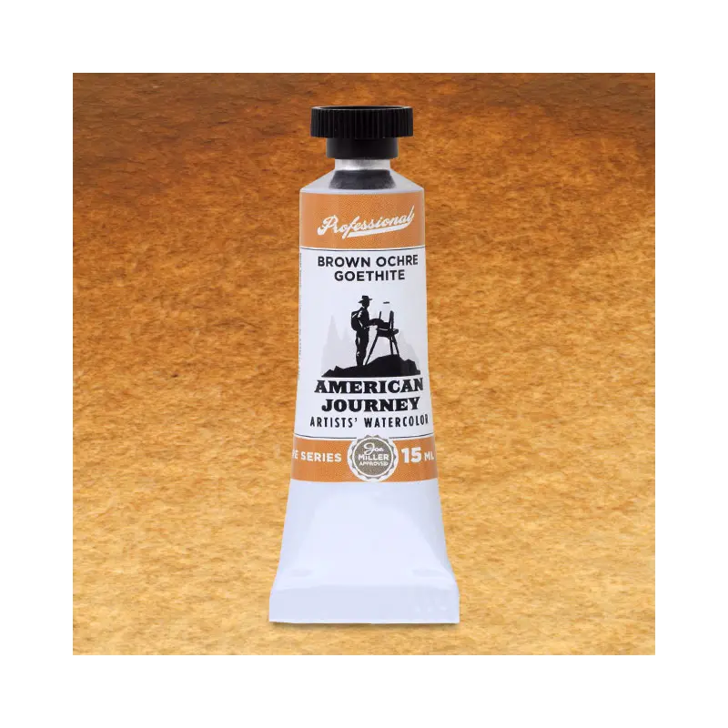 American Journey Artists' Watercolor - Brown Ochre Goethite, 15 ml, (PY43)