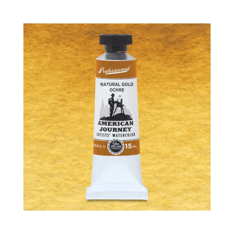 American Journey Artists' Watercolor - Natural Gold Ochre, 15 ml, (PY43)