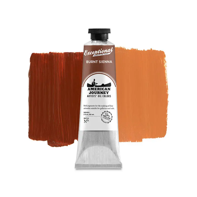 American Journey Artists' Oil Color - Burnt Sienna, 60 ml., (PBr7)