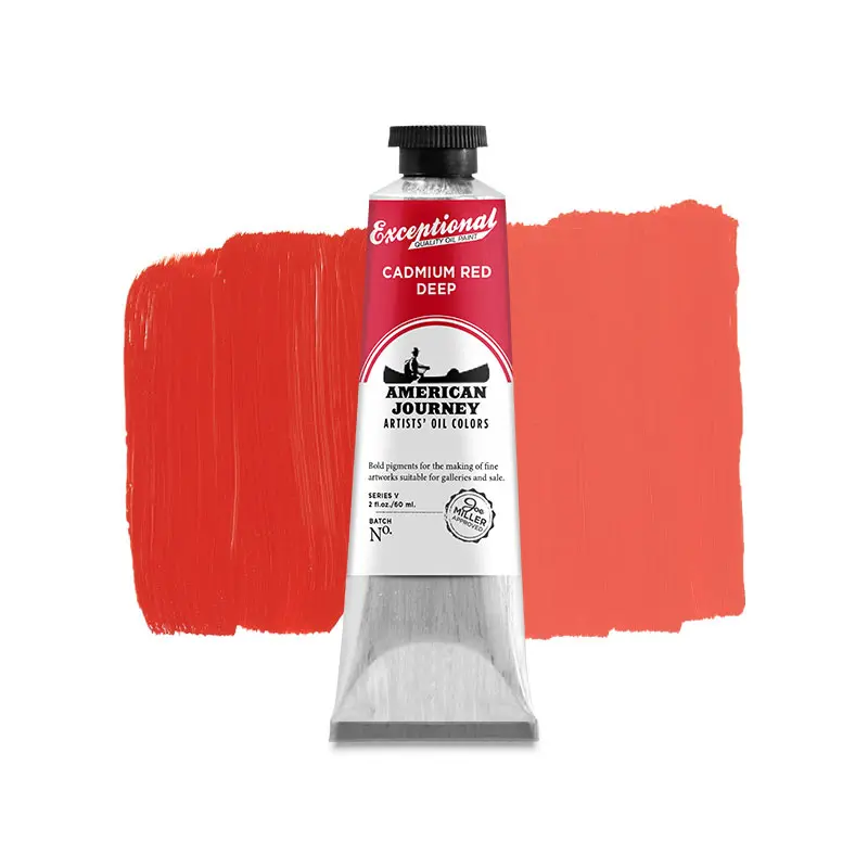 American Journey Artists' Oil Color - Cadmium Red Deep, 60 ml., (PR108)