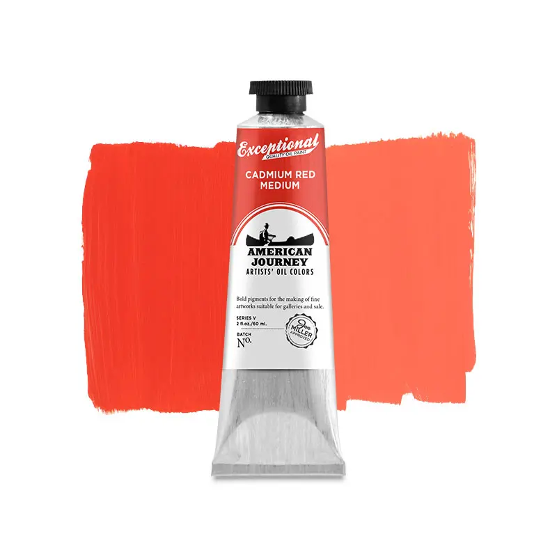 American Journey Artists' Oil Color - Cadmium Red Medium, 60 ml., (PR108)