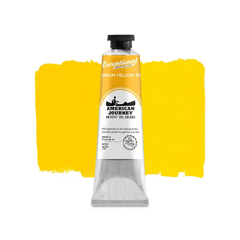 American Journey Artists' Oil Color - Cadmium Yellow Deep, 60 ml., (PY35/PO20)