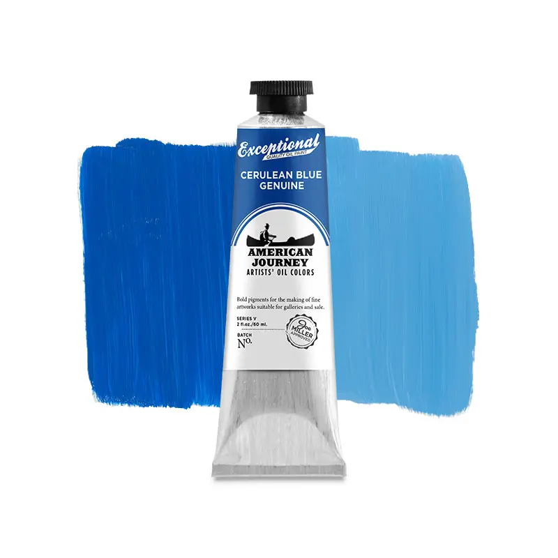 American Journey Artists' Oil Color - Cerulean Blue Genuine, 60 ml., (PB36)