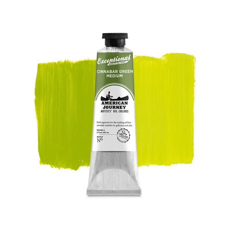 American Journey Artists' Oil Color - Cinnabar Green Medium, 60 ml., (PY73/PG7/PBr7)