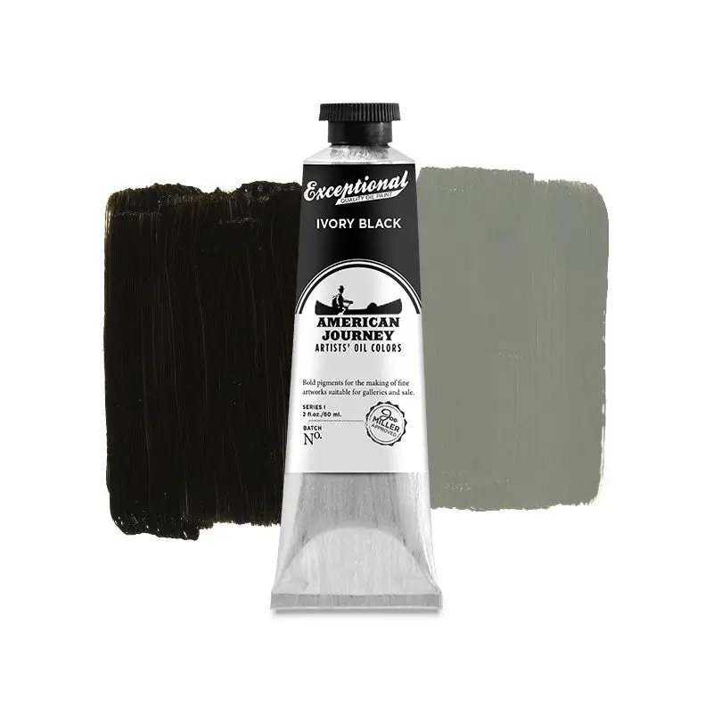 American Journey Artists' Oil Color - Ivory Black, 60 ml., (PBk6/PBk9)