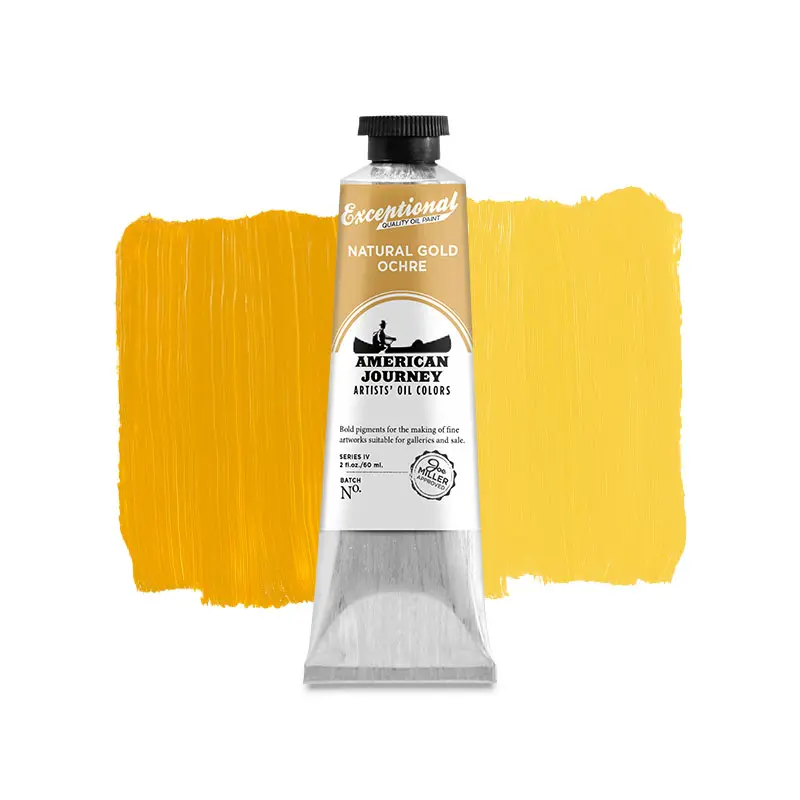American Journey Artists' Oil Color - Natural Gold Ochre, 60 ml., (PY43)
