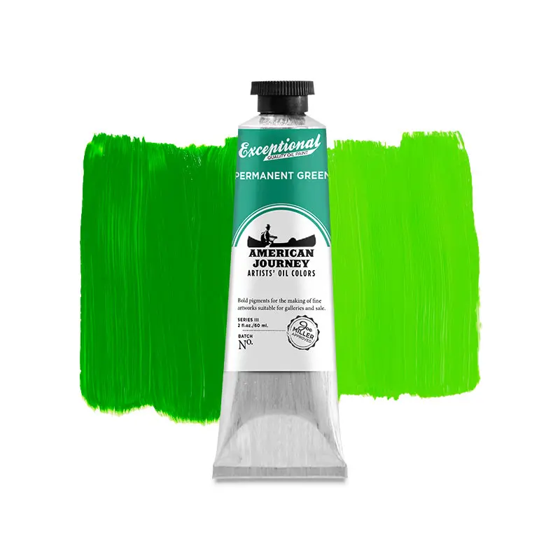 American Journey Artists' Oil Color - Permanent Green, 60 ml., (PG7/PY73)