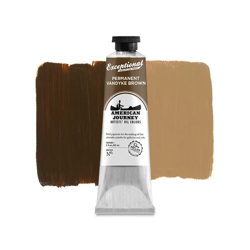 American Journey Artists' Oil Color - Permanent Vandyke Brown, 60 ml., (PBr7/PBk6)