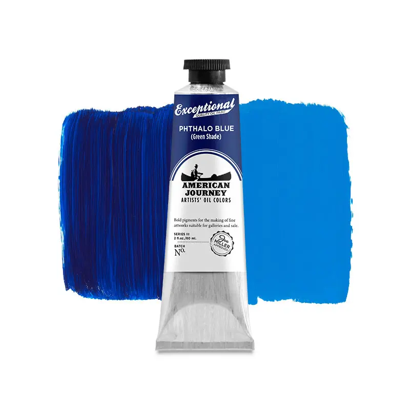 American Journey Artists' Oil Color - Phthalo Blue (Green Shade), 60 ml., (PB15)