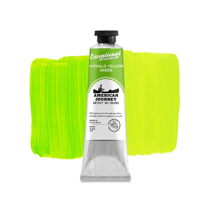 American Journey Artists' Oil Color - Phthalo Yellow Green, 60 ml., (PY73/PG7)