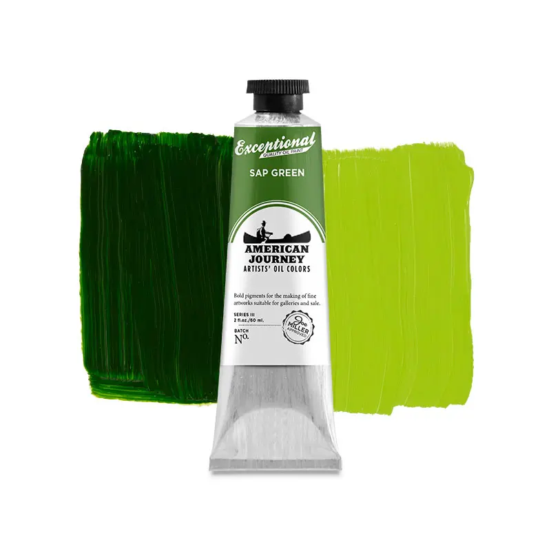 American Journey Artists' Oil Color - Sap Green, 60 ml., (PY42/PG7)