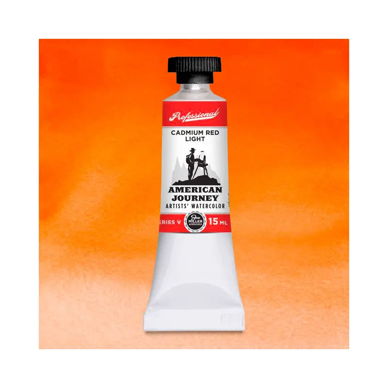 American Journey Artists' Watercolor - Cadmium Red Light, 15 ml, (PR108/PO20)
