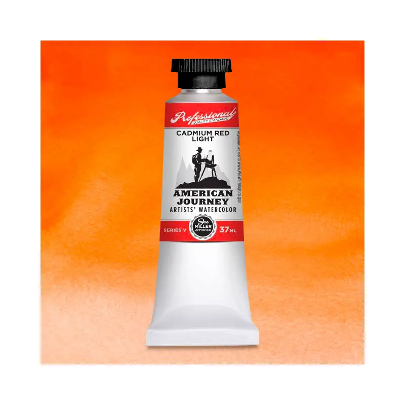 American Journey Artists' Watercolor - Cadmium Red Light, 37 ml, (PR108/PO20)
