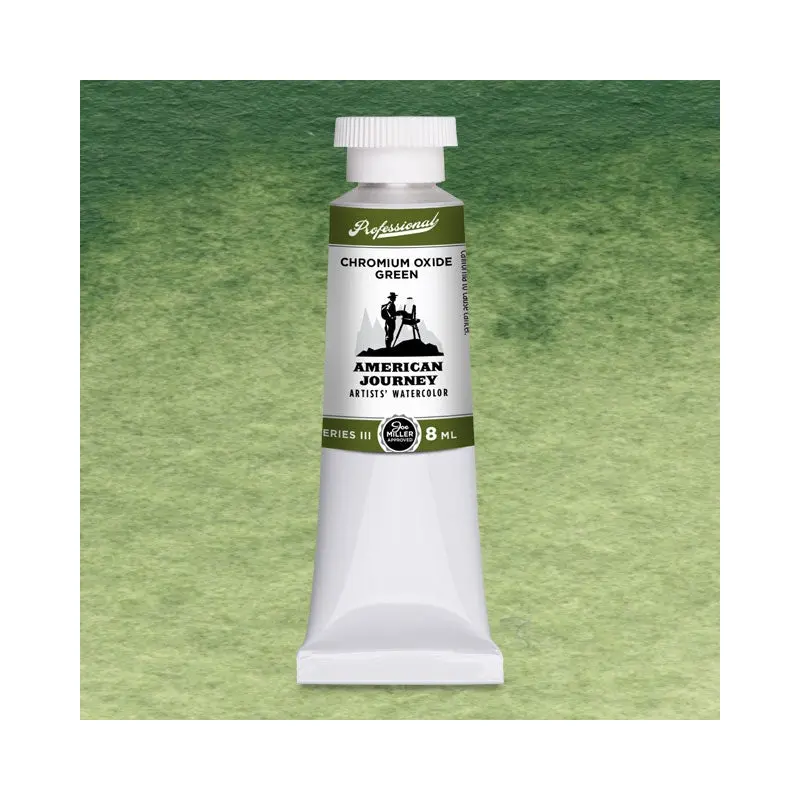 American Journey Artists' Watercolor - Chromium Oxide Green, 8 ml, (PG17/PBr7)