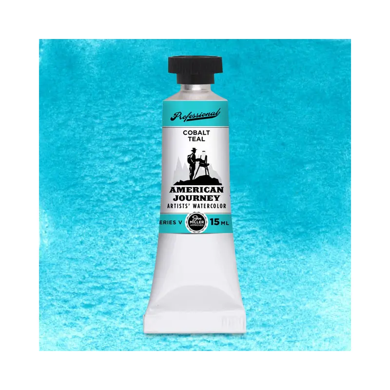 American Journey Artists' Watercolor - Cobalt Teal, 15 ml, (PB36)