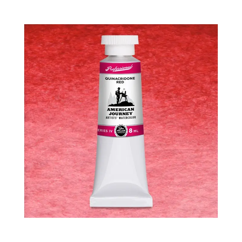 American Journey Artists' Watercolor - Quinacridone Red, 8 ml, (PV19)