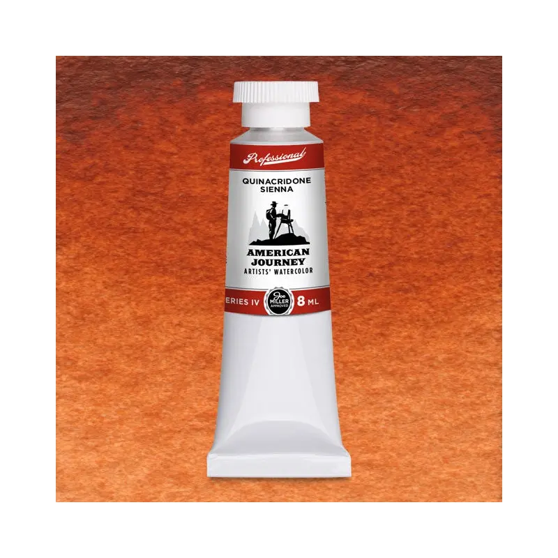 American Journey Artists' Watercolor - Quinacridone Sienna, 8 ml, (PR206/PY97)