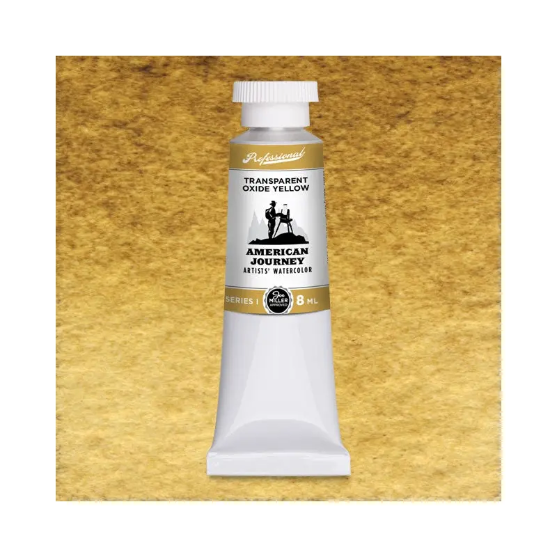American Journey Artists' Watercolor - Transparent Oxide Yellow, 8 ml, (PY42)