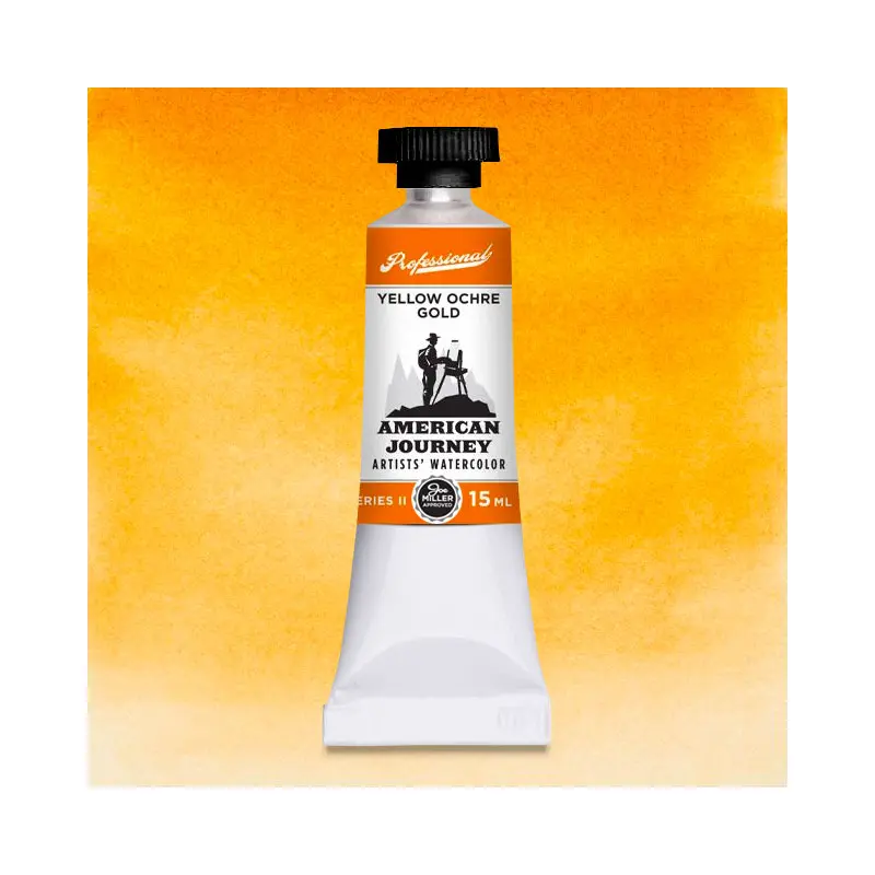 American Journey Artists' Watercolor - Yellow Ochre Gold, 15 ml, (PBr7)