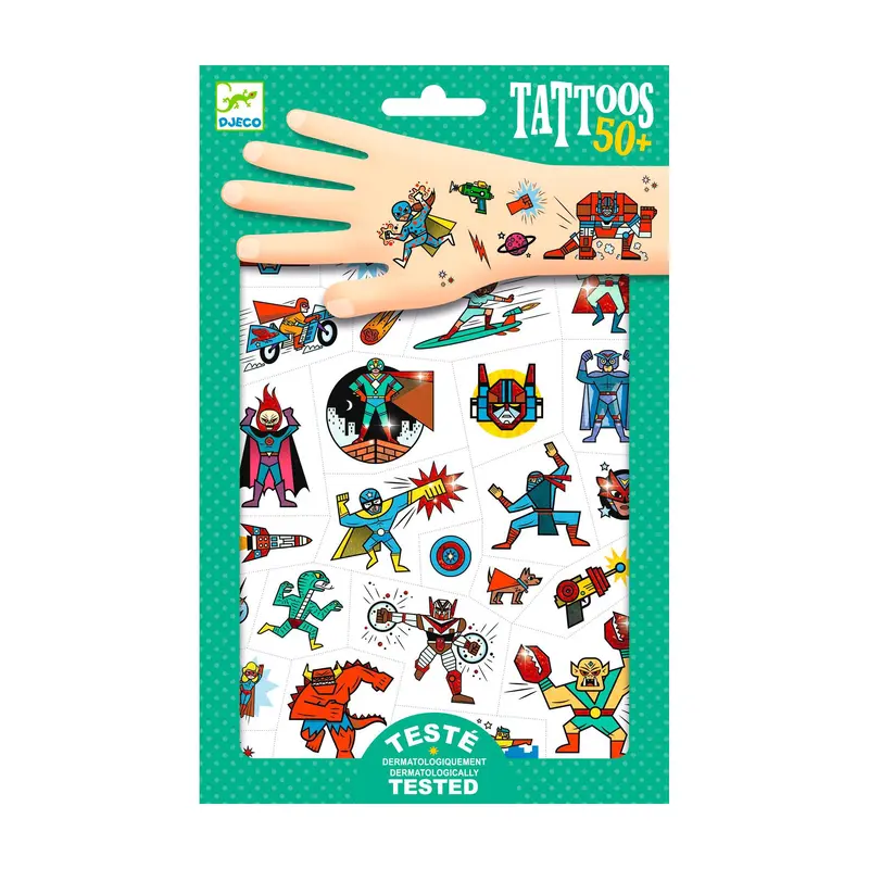 Temporary Tattoos - Heroes vs Villains
