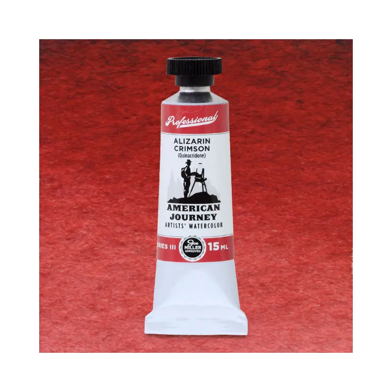American Journey Artists' Watercolor - Alizarin Crimson (Quinacridone), 15 ml, (PV19)