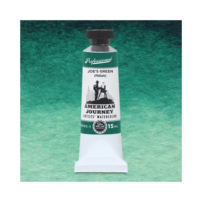 American Journey Artists' Watercolor - Joe's Green (Phthalo), 15 ml, (PG7)