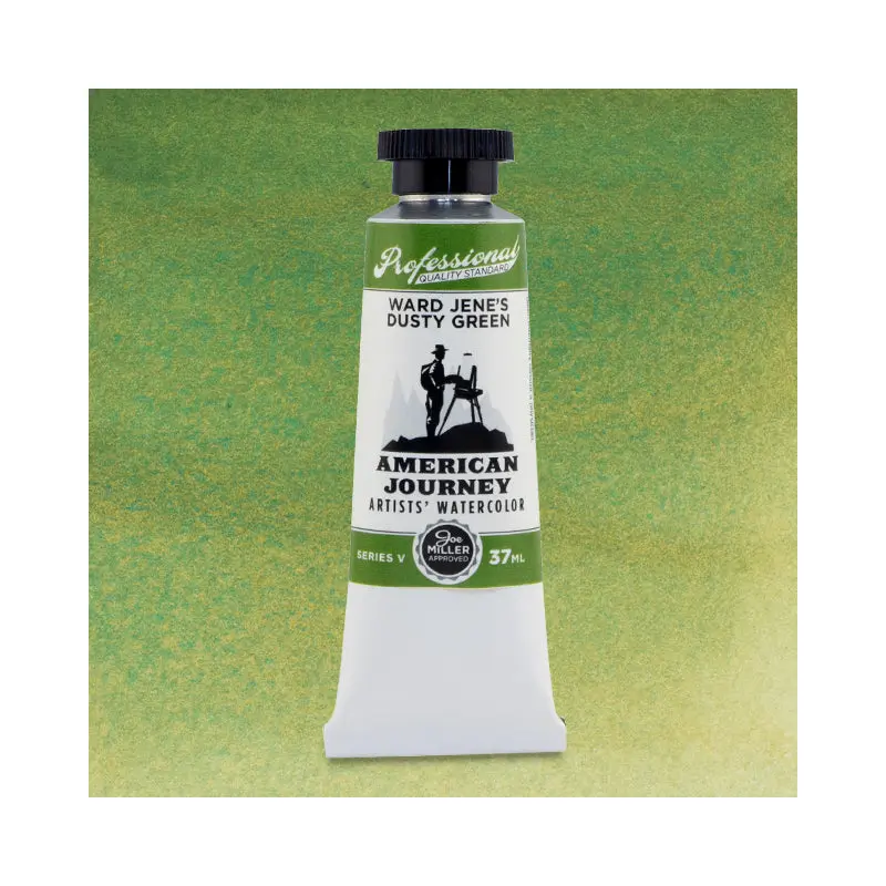 American Journey Artists' Watercolor - Ward Jene's Dusty Green, 37 ml, (PB36/PG7/PW6/PO62)