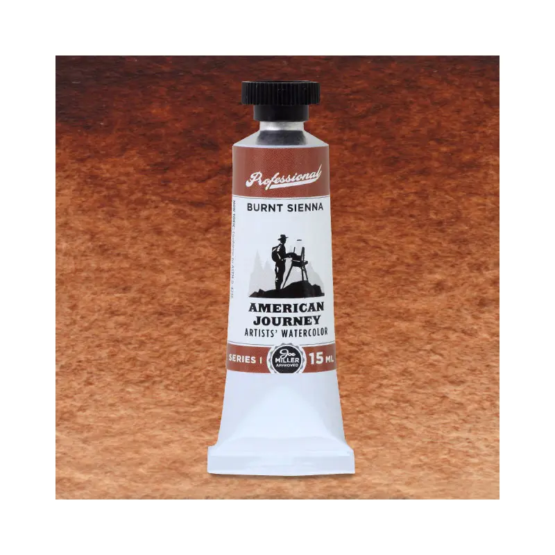 American Journey Artists' Watercolor - Burnt Sienna, 15 ml, (PBr7)