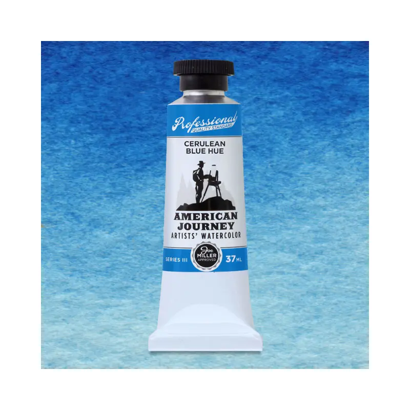 American Journey Artists' Watercolor - Cerulean Blue Hue, 37 ml, (PB15/PW6)