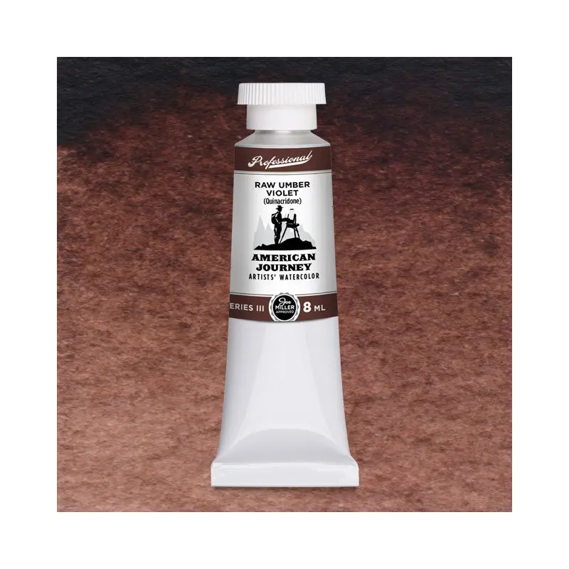 American Journey Artists' Watercolor - Raw Umber Violet, 8 ml, (PBr7/PV19)