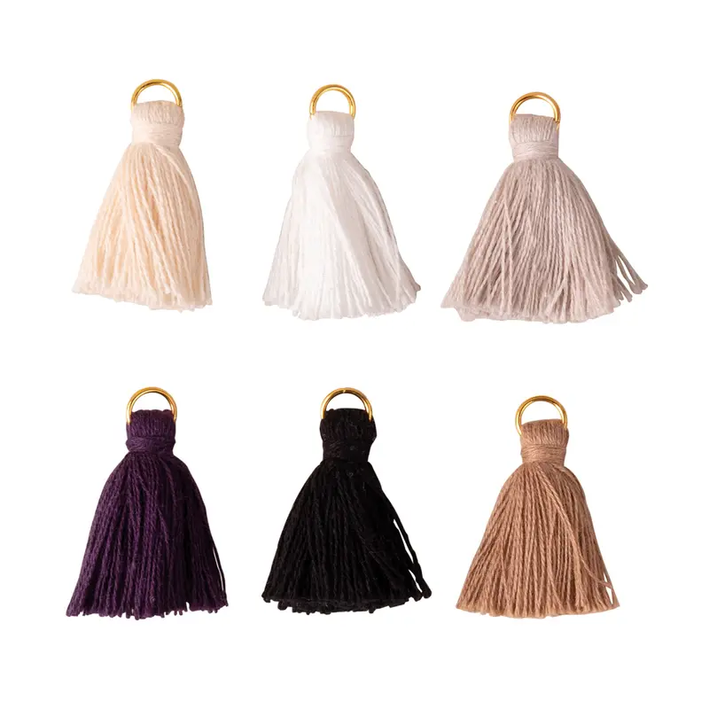 6-Pack Cotton Tassels - Neutral Colours