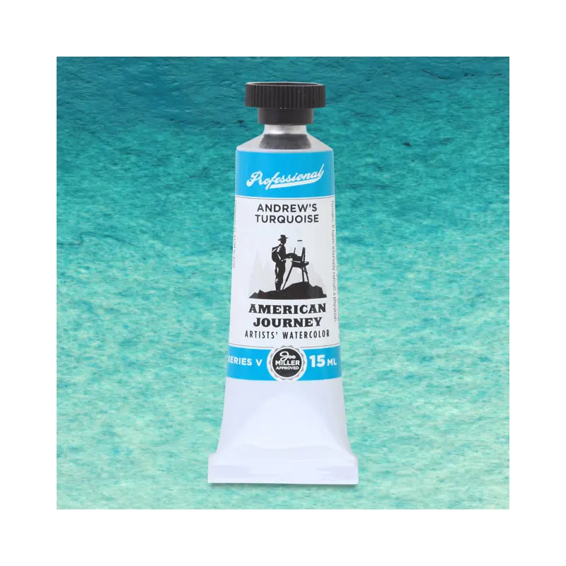 American Journey Artists' Watercolor - Andrew's Turquoise, 15 ml, (PB36/PG7/PW6)