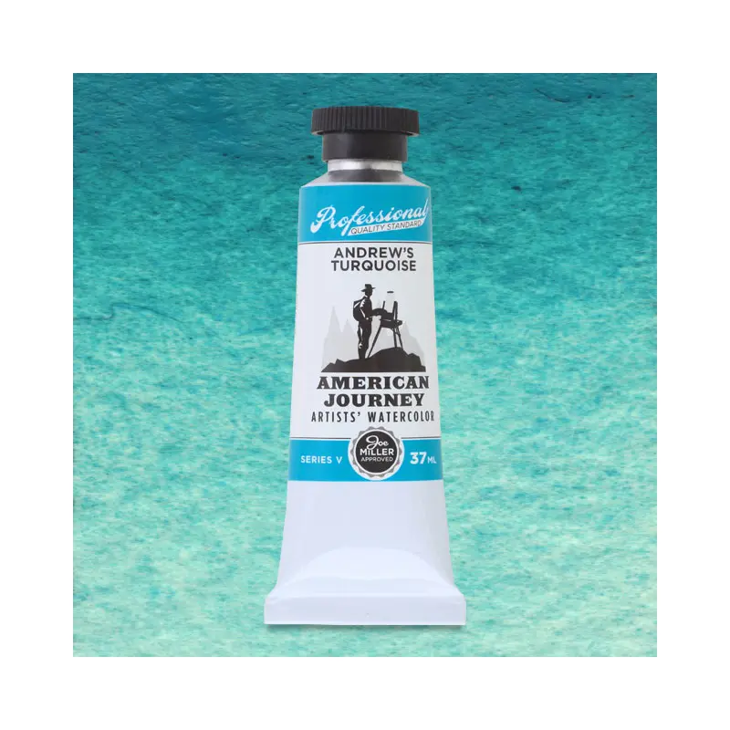 American Journey Artists' Watercolor - Andrew's Turquoise, 37 ml, (PB36/PG7/PW6)
