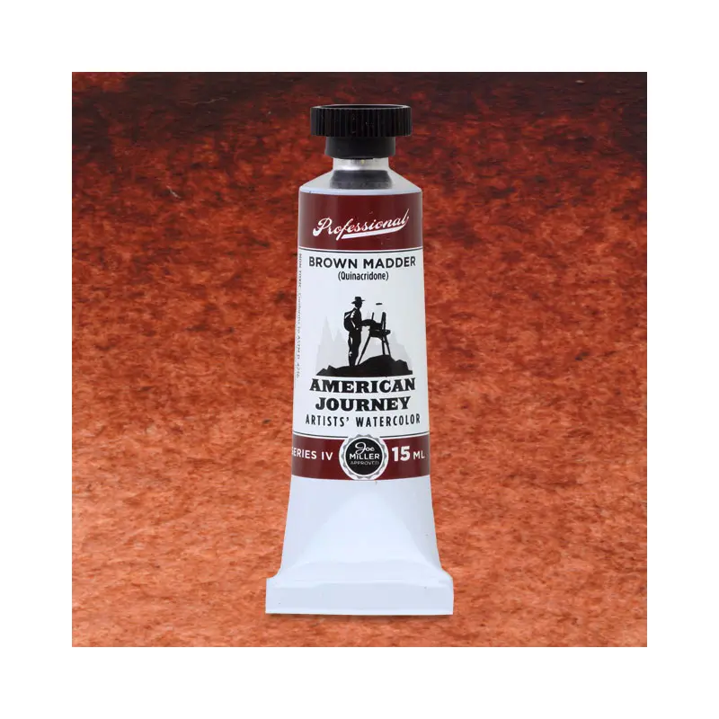 American Journey Artists' Watercolor - Brown Madder Quinacridone, 15 ml, (PV19/PR101)