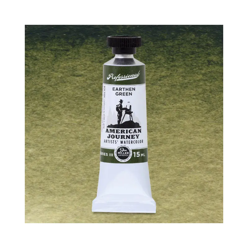 American Journey Artists' Watercolor - Earthen Green, 37 ml, (PG7/PY42/PB29)