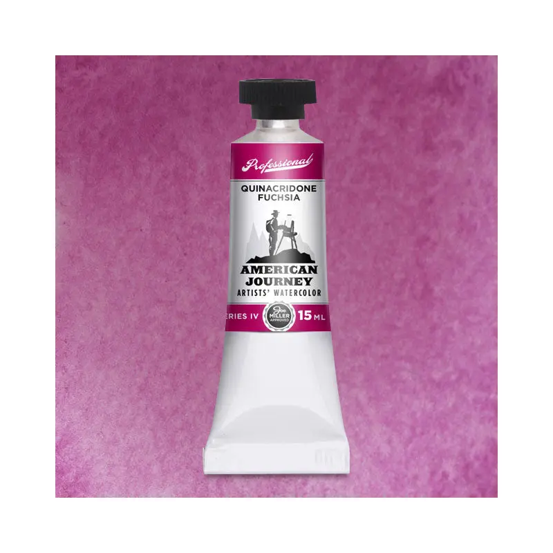 American Journey Artists' Watercolor - Quinacridone Fuchsia, 15 ml, (PR202)
